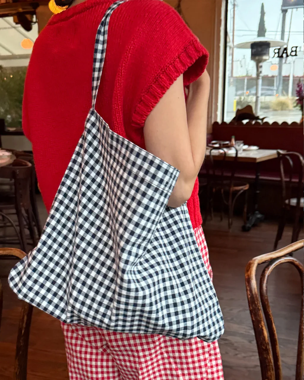 Happy Carry Bag - Navy Gingham
