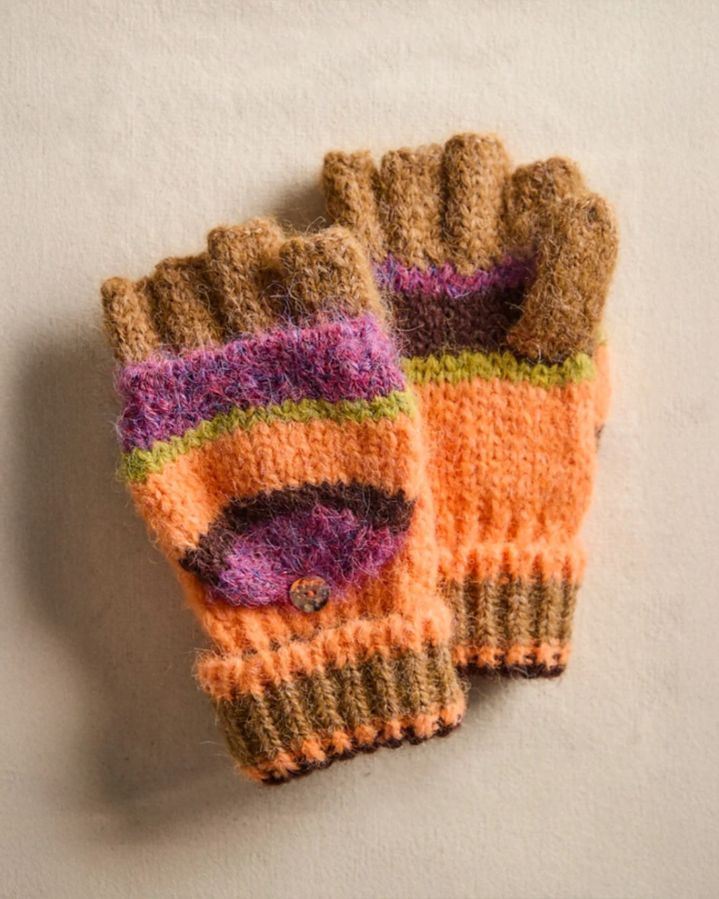 Super Stripe Gloves - Hot Coral