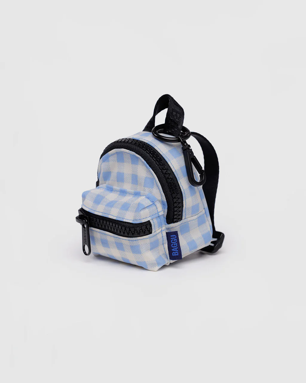 Backpack Charm - Light Blue Gingham