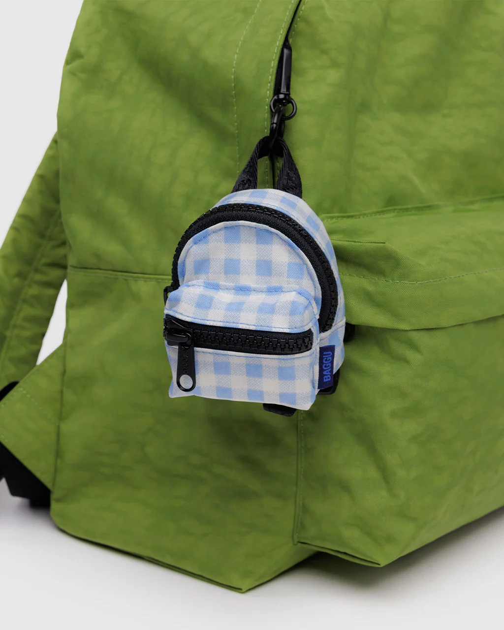 Backpack Charm - Light Blue Gingham