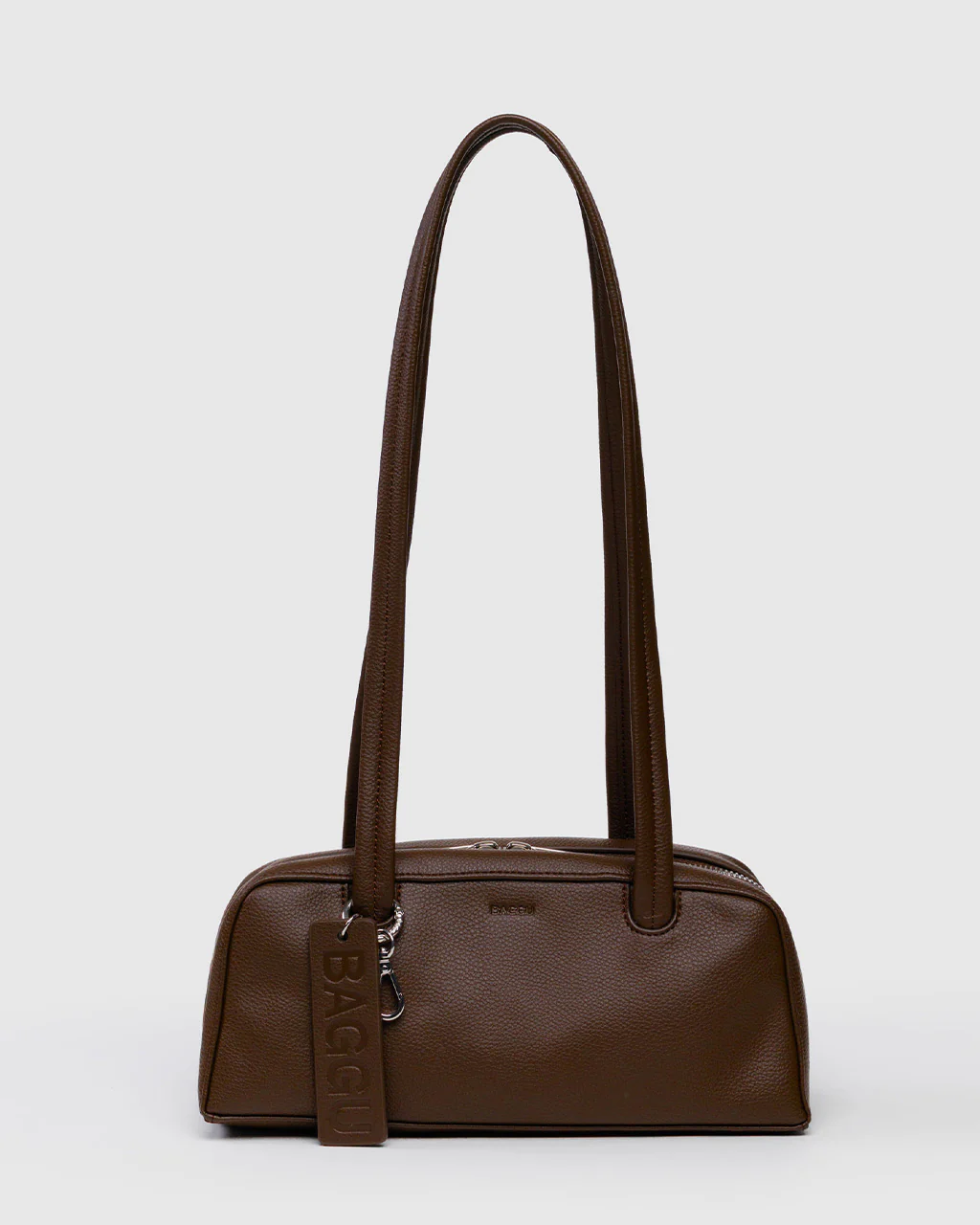 Small Recycled Leather Bowler Bag - Brown