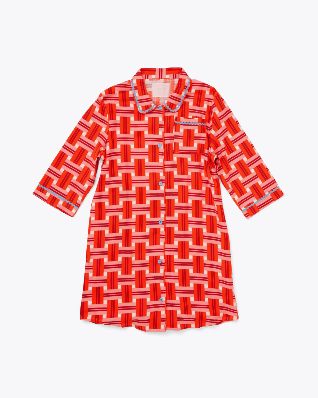 3/4 Sleeve Leisure Dress - Basket Plaid