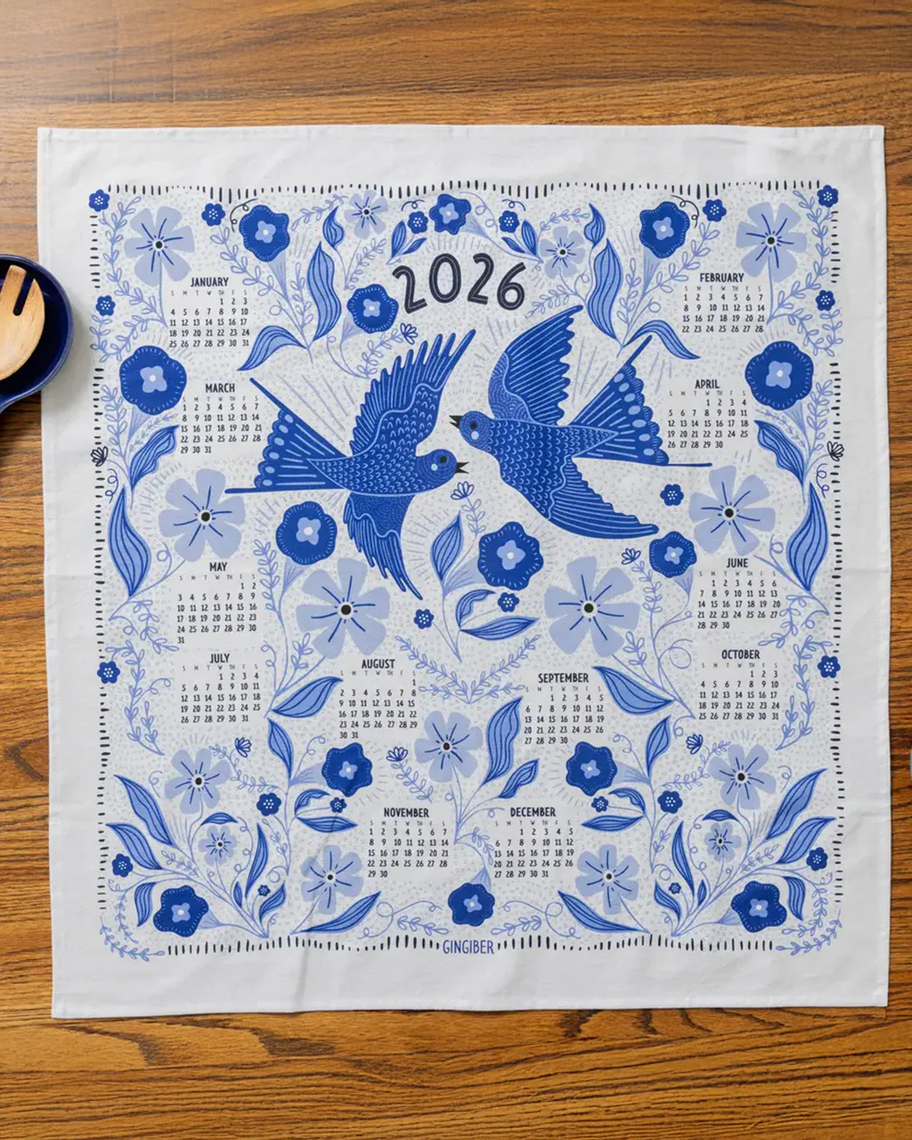 2026 Calendar Tea Towel