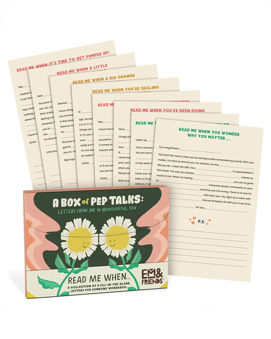 A Box Of Pep Talks: Fill In The Blank Read Me When Letters