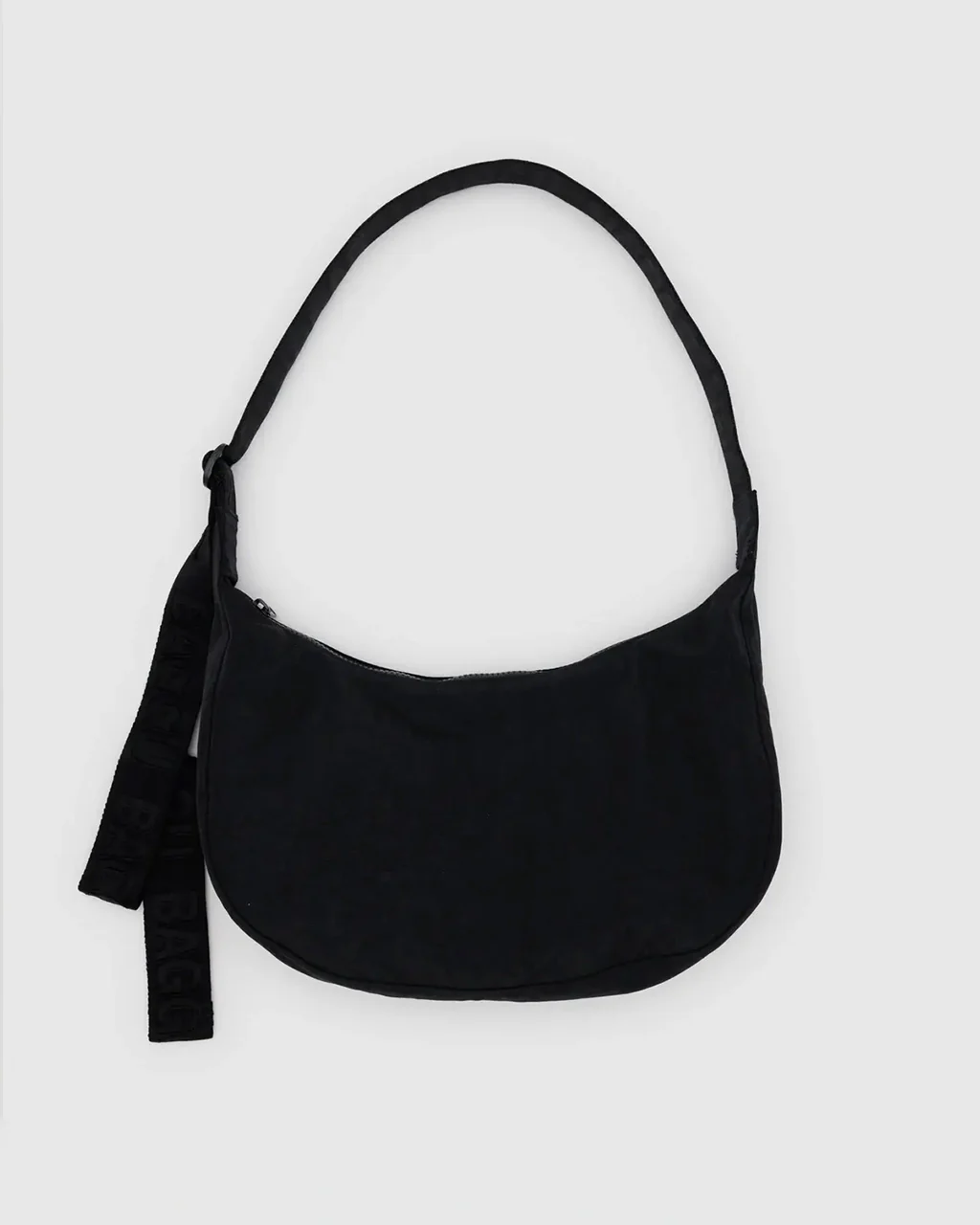 Medium Nylon Crescent Bag w/ Key Leash - Black