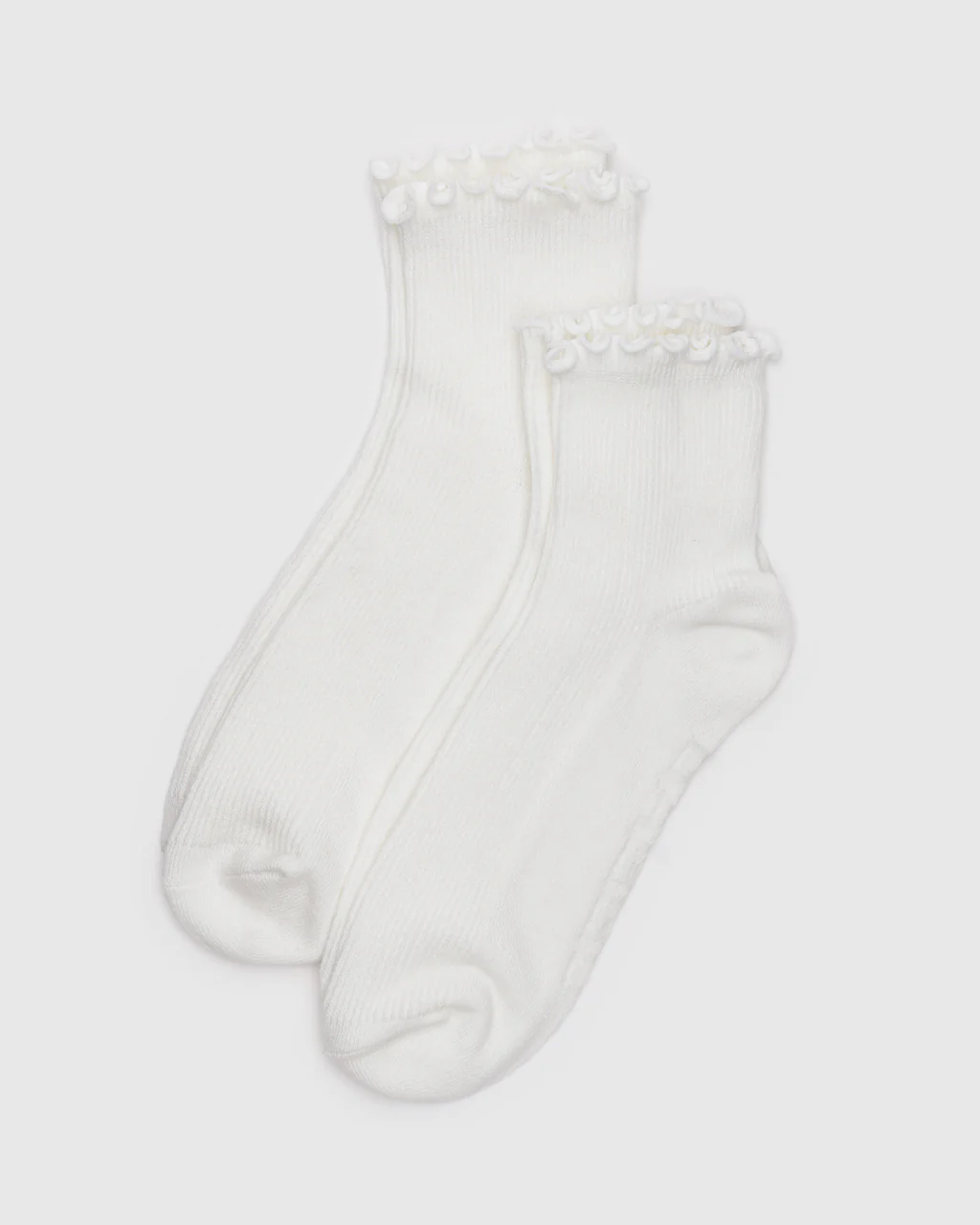 Lettuce Edge Sock Set Of 2 - White