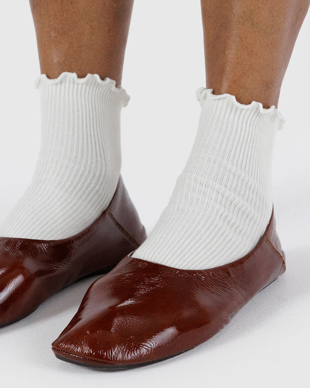 Lettuce Edge Sock Set Of 2 - White