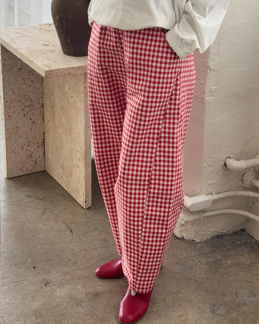 Arc Pants - Red Gingham