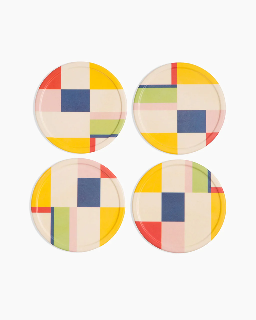 Bamboo Coaster Set - Colorblock