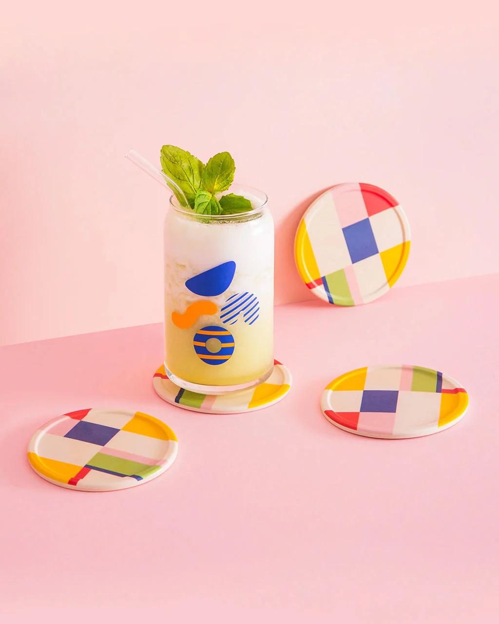 Bamboo Coaster Set - Colorblock