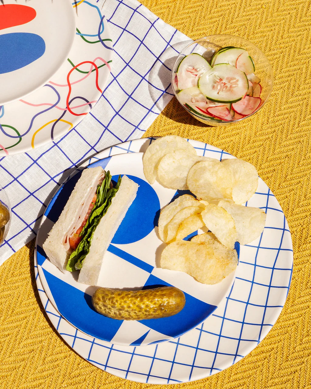 Bamboo Dinner Plate Set - Grid