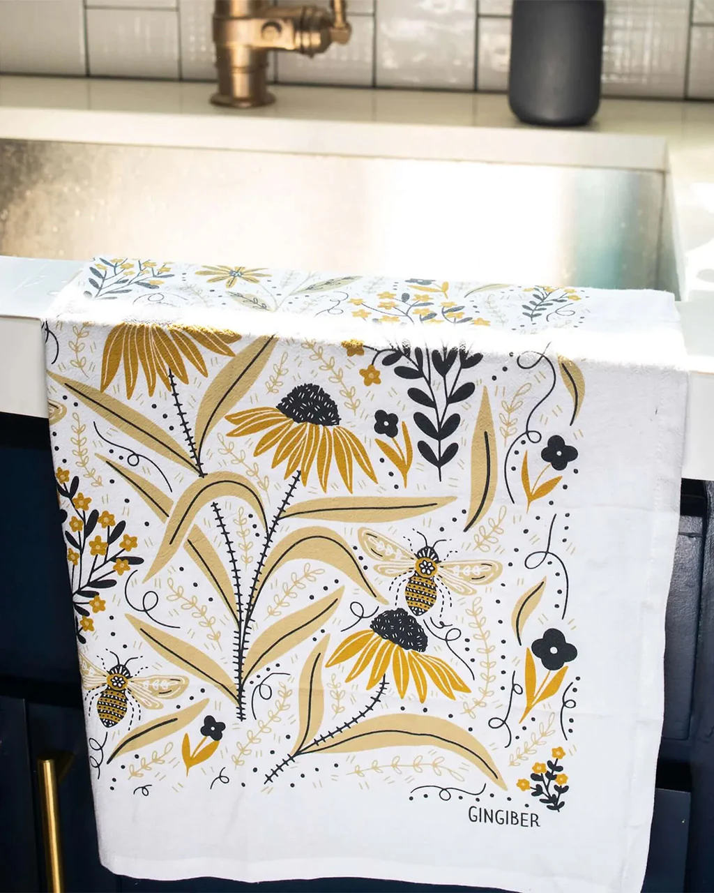 Bee Garden Tea Towel