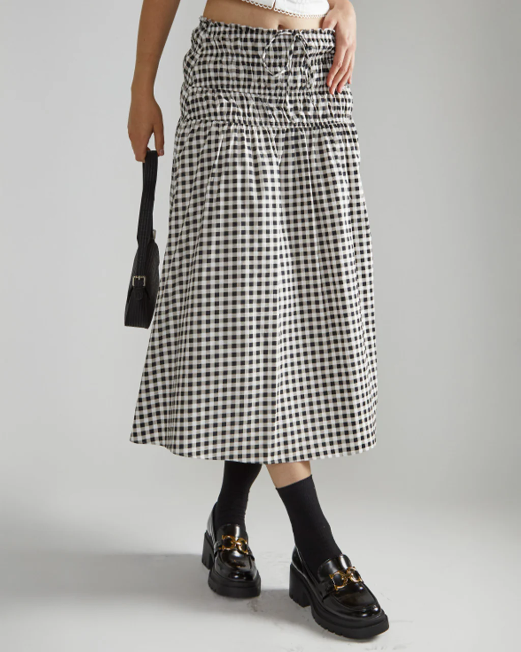 Black And White Gingham Skirt