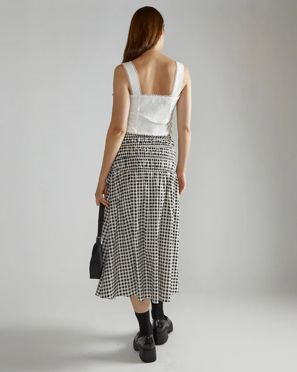 Black And White Gingham Skirt