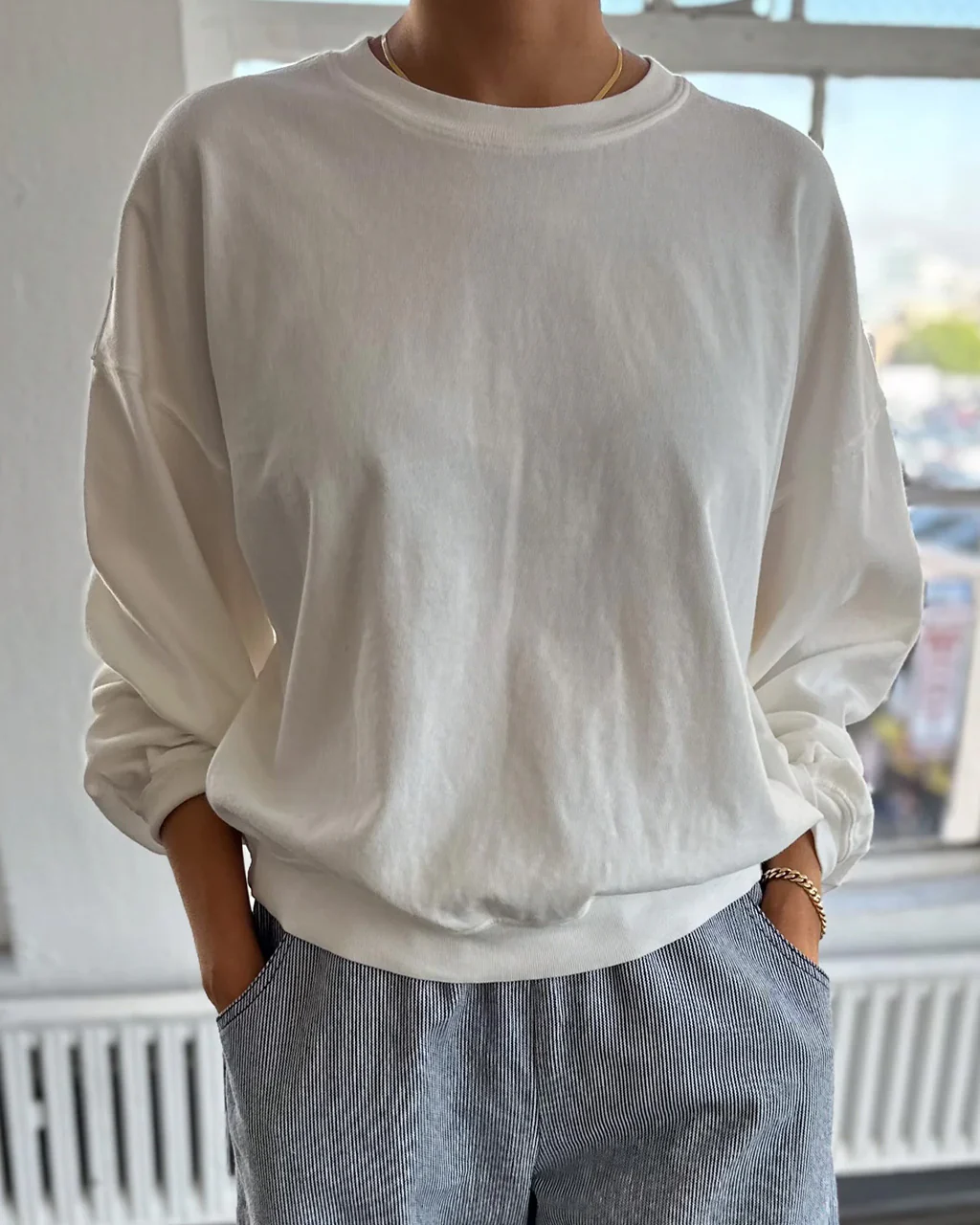 Cali Jersey Sweatshirt - Vintage White