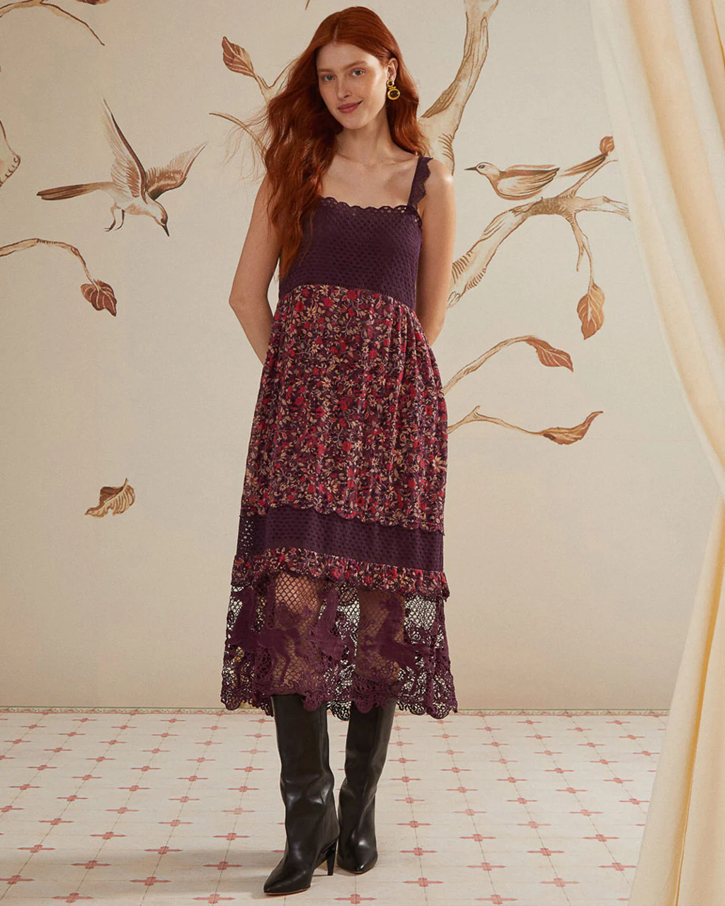 Chelsea Garden Lace Sleeveless Midi Dress