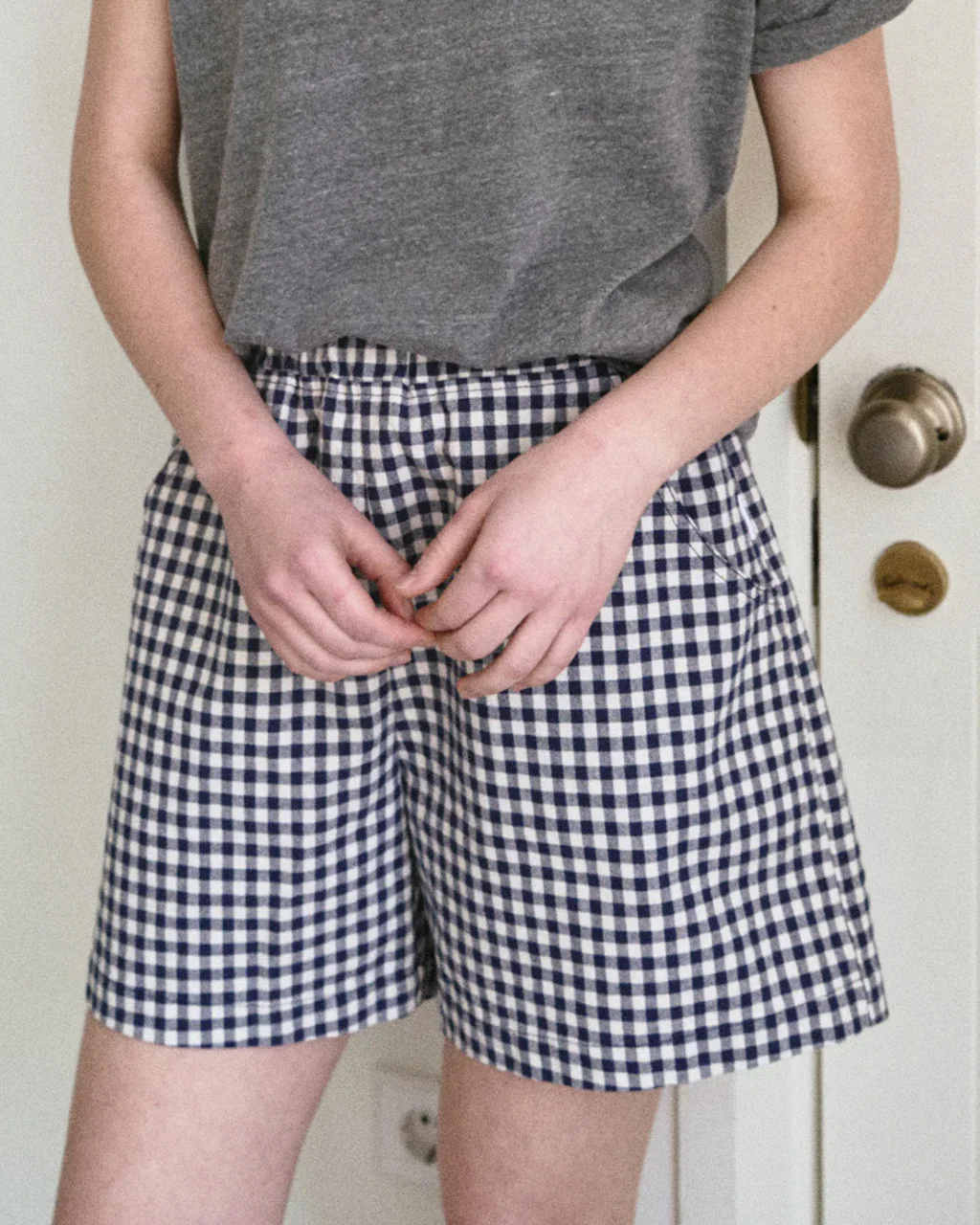 City Shorts - Navy Gingham