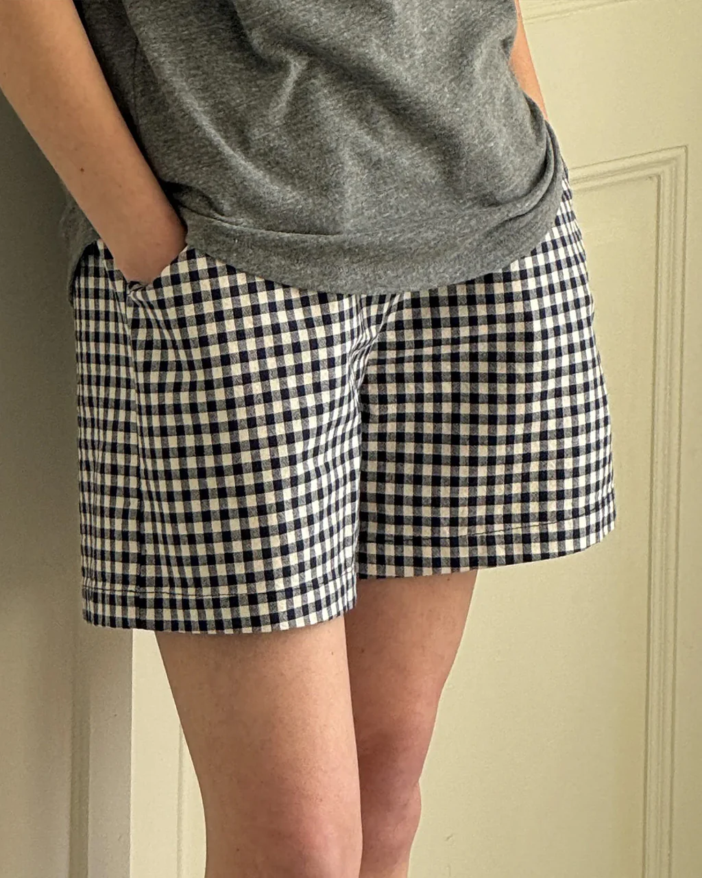 City Shorts - Navy Gingham