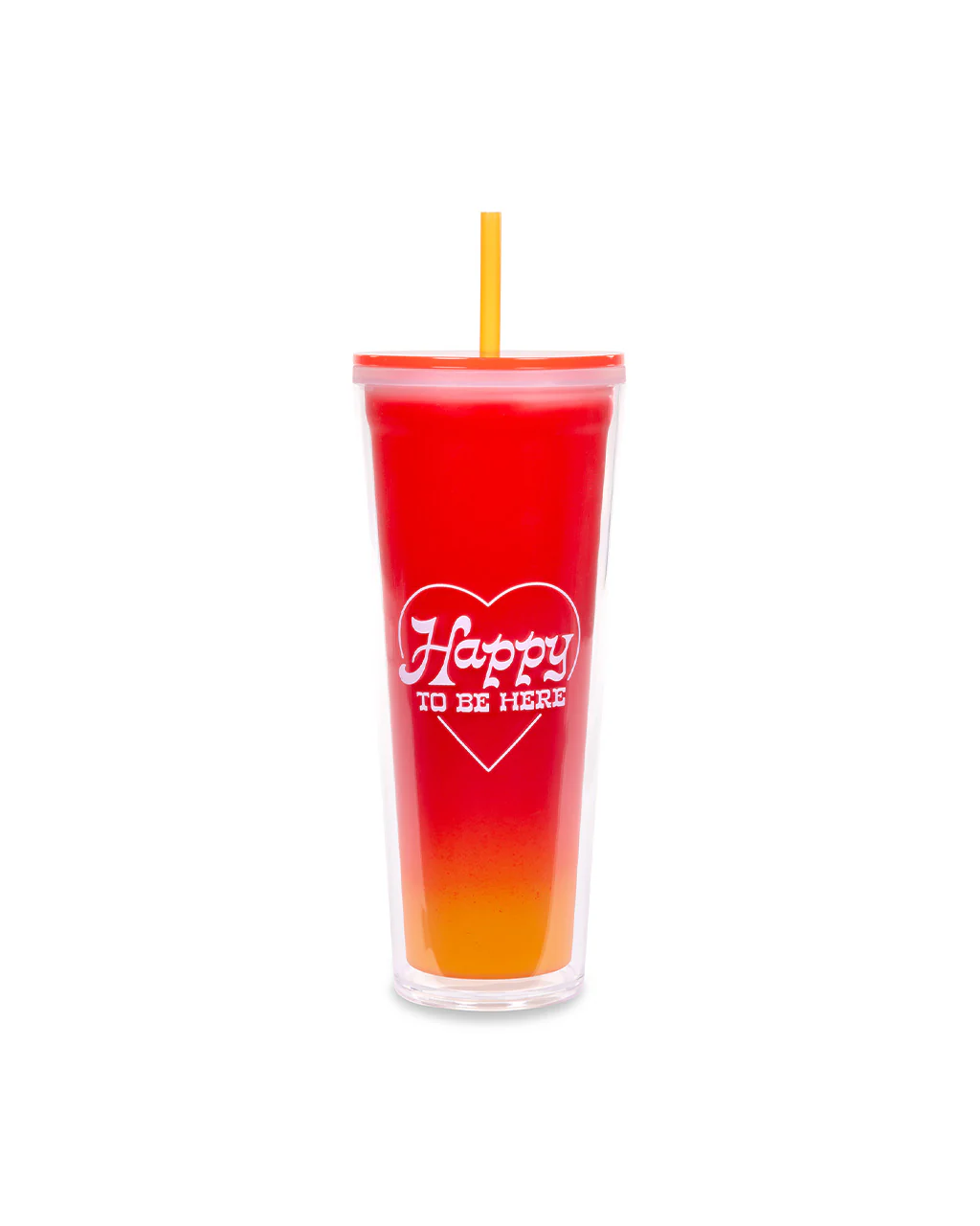 Color Changing Sip Sip Tumbler with Straw - Happy to be Here