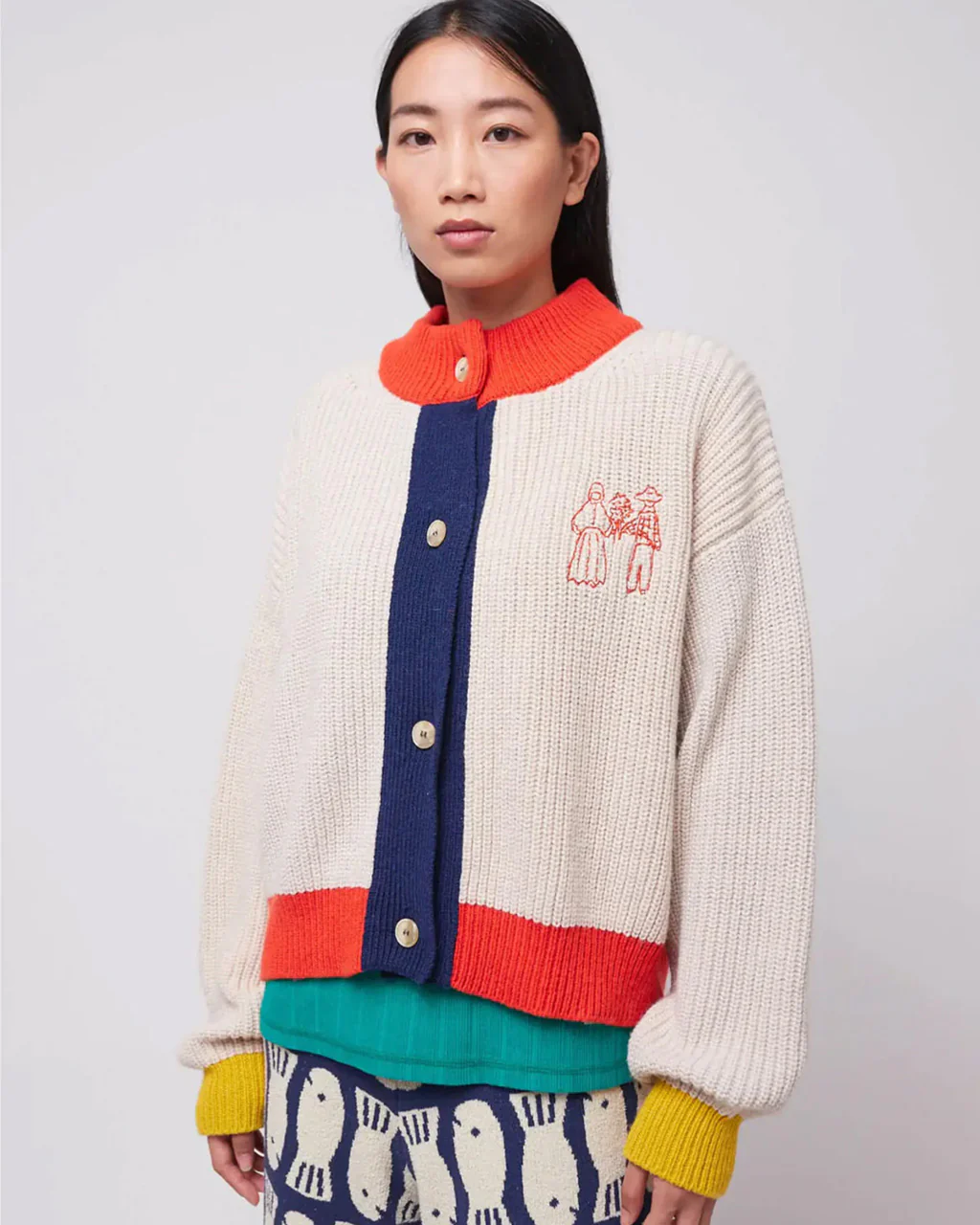 Colorblock Textured Cardigan