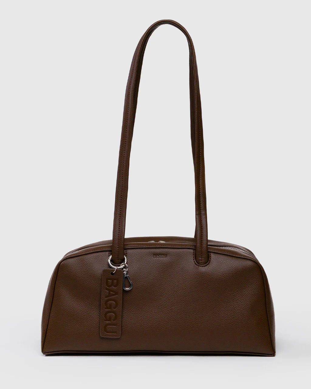 Recycled Leather Bowler Bag - Brown