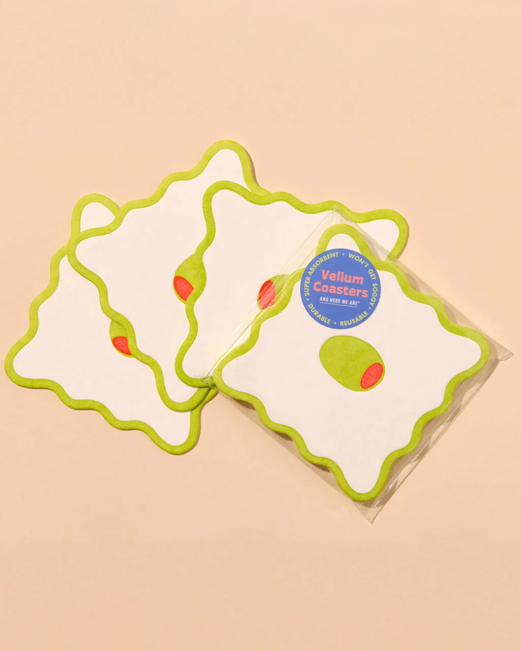 CruditÃ© Vellum Coasters Set of 4 - Olive
