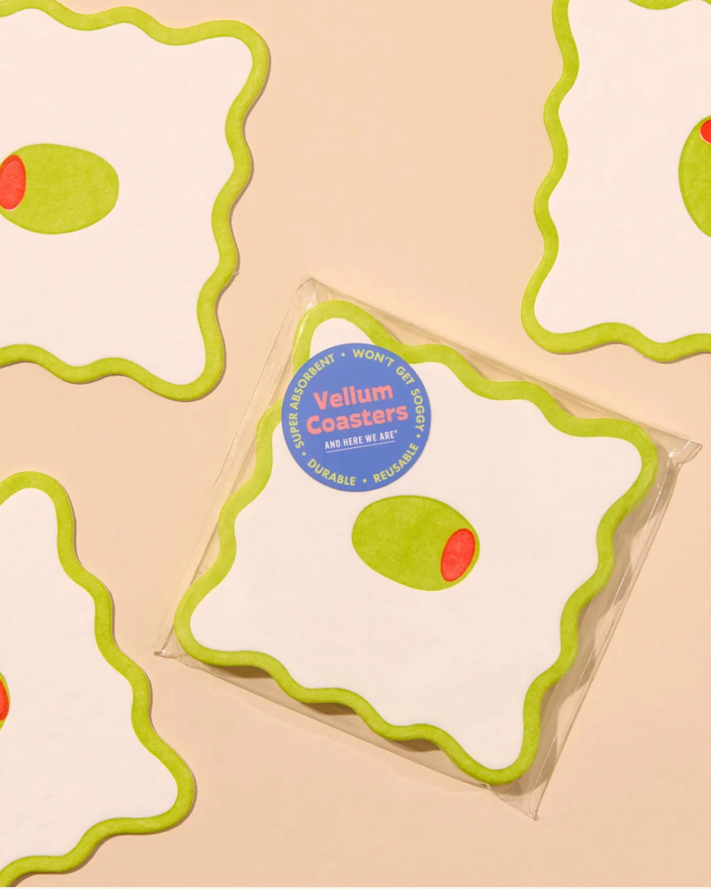 CruditÃ© Vellum Coasters Set of 4 - Olive