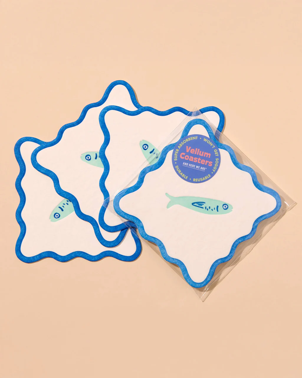 CruditÃ© Vellum Coasters Set of 4 - Sardine
