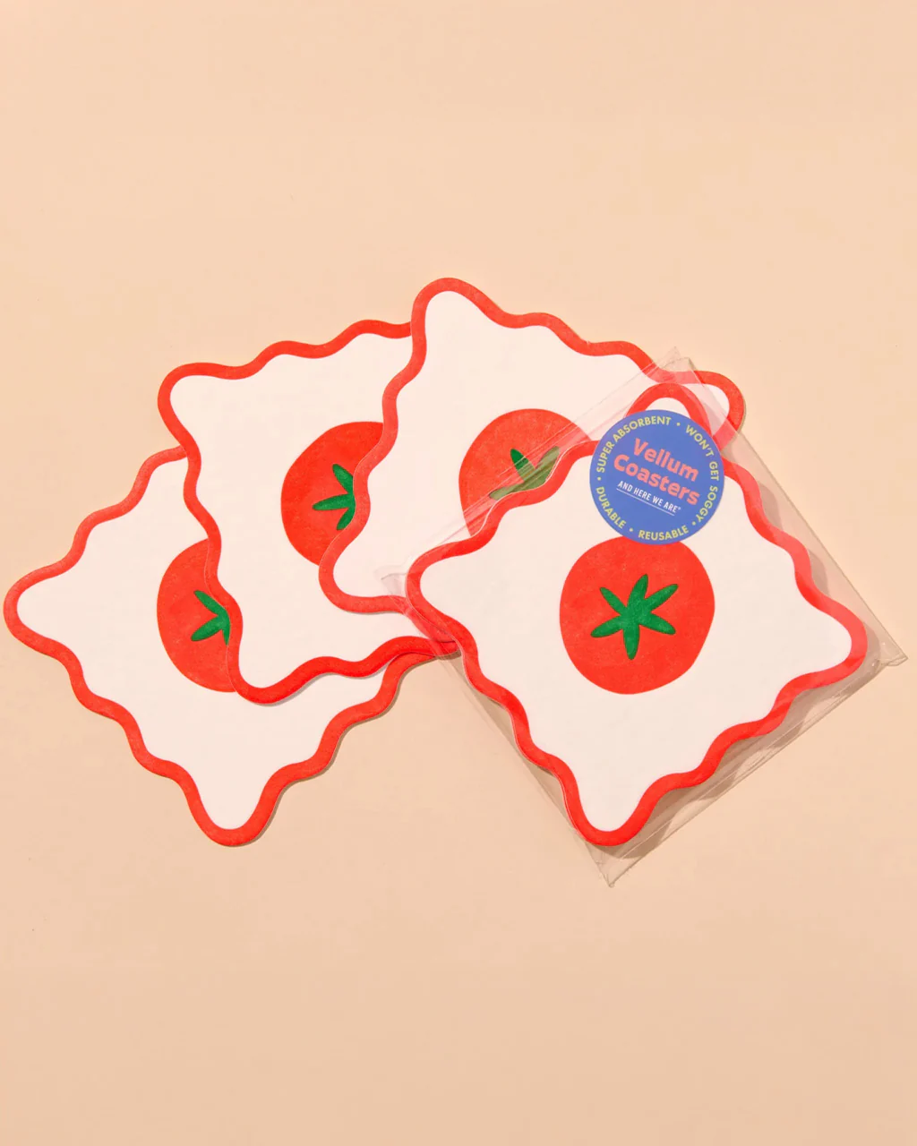 CruditÃ© Vellum Coasters Set of 4 - Tomato