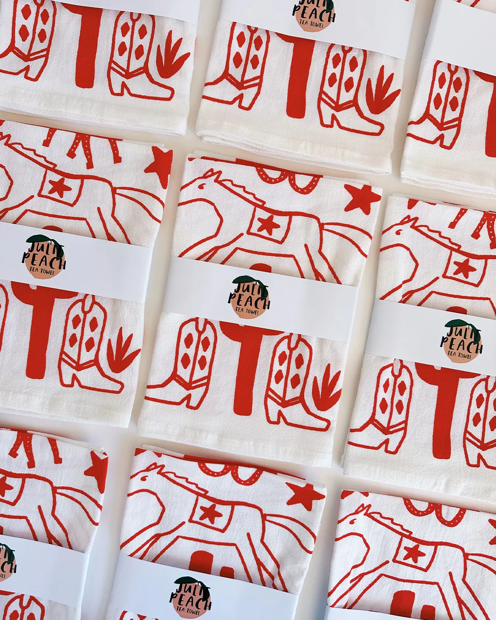 Desert Red Tea Towel