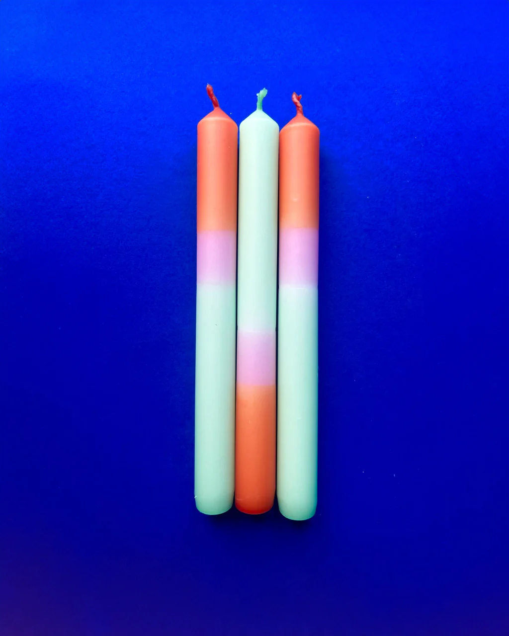 Fisherman's Friend Dip Dye Dinner Candles - Set Of 3