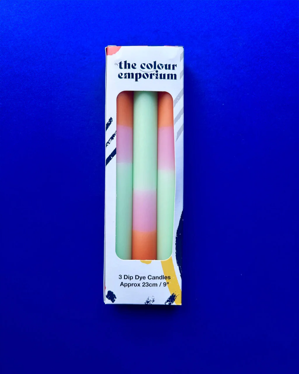 Fisherman's Friend Dip Dye Dinner Candles - Set Of 3