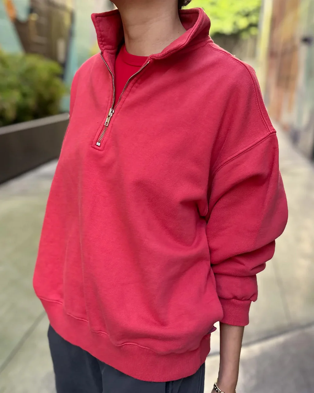 French Terry Noah Top - Coral Red