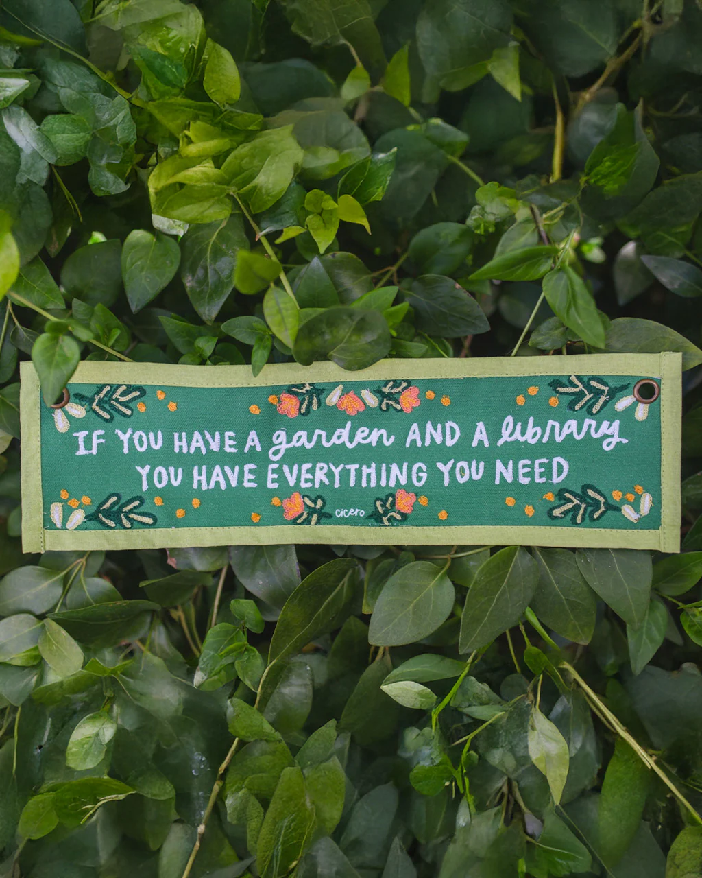 Garden and a Library Canvas Banner