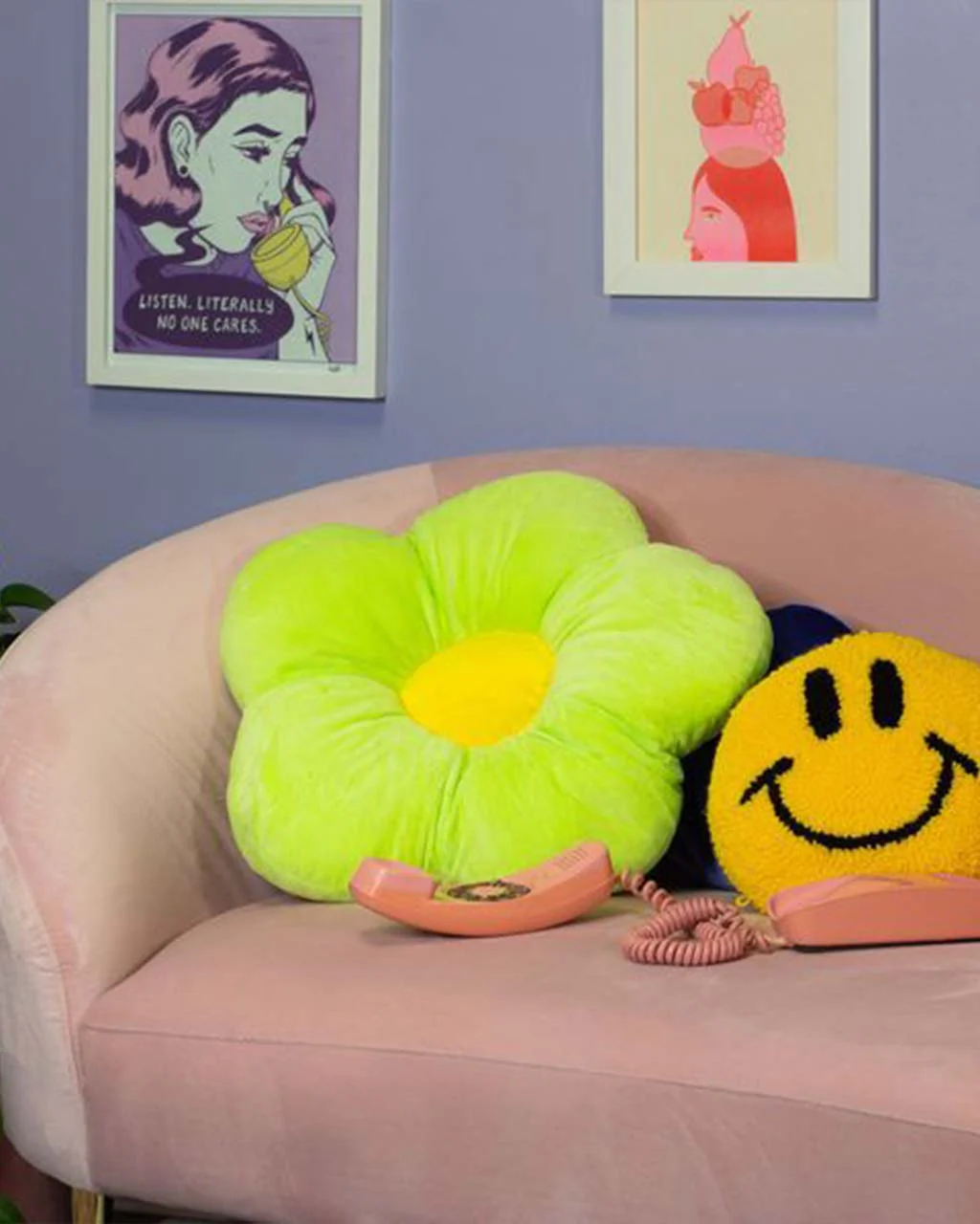 Green Flower Pillow