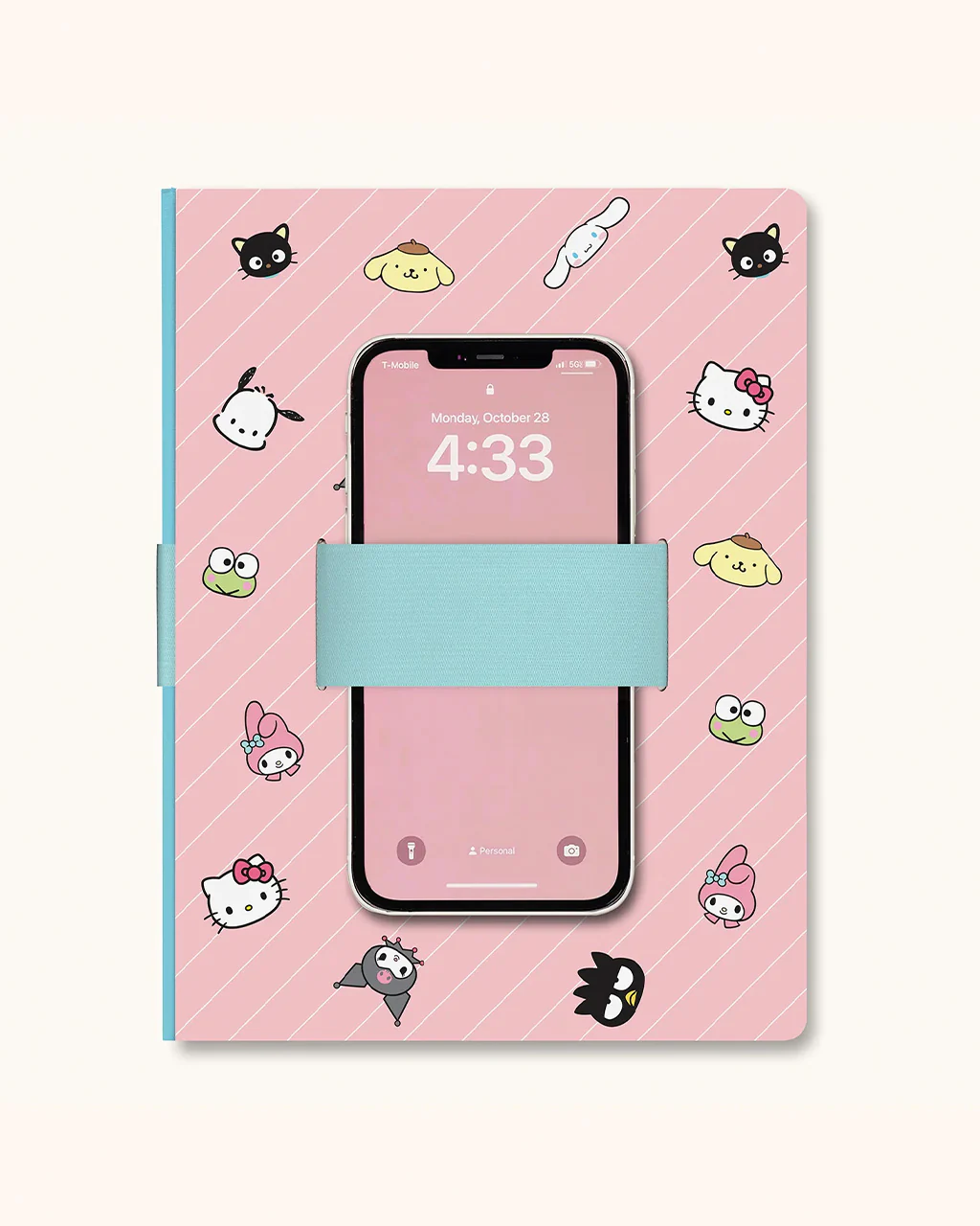 Hello Kitty & Friends Casey Notebook - Pink Pinstripe