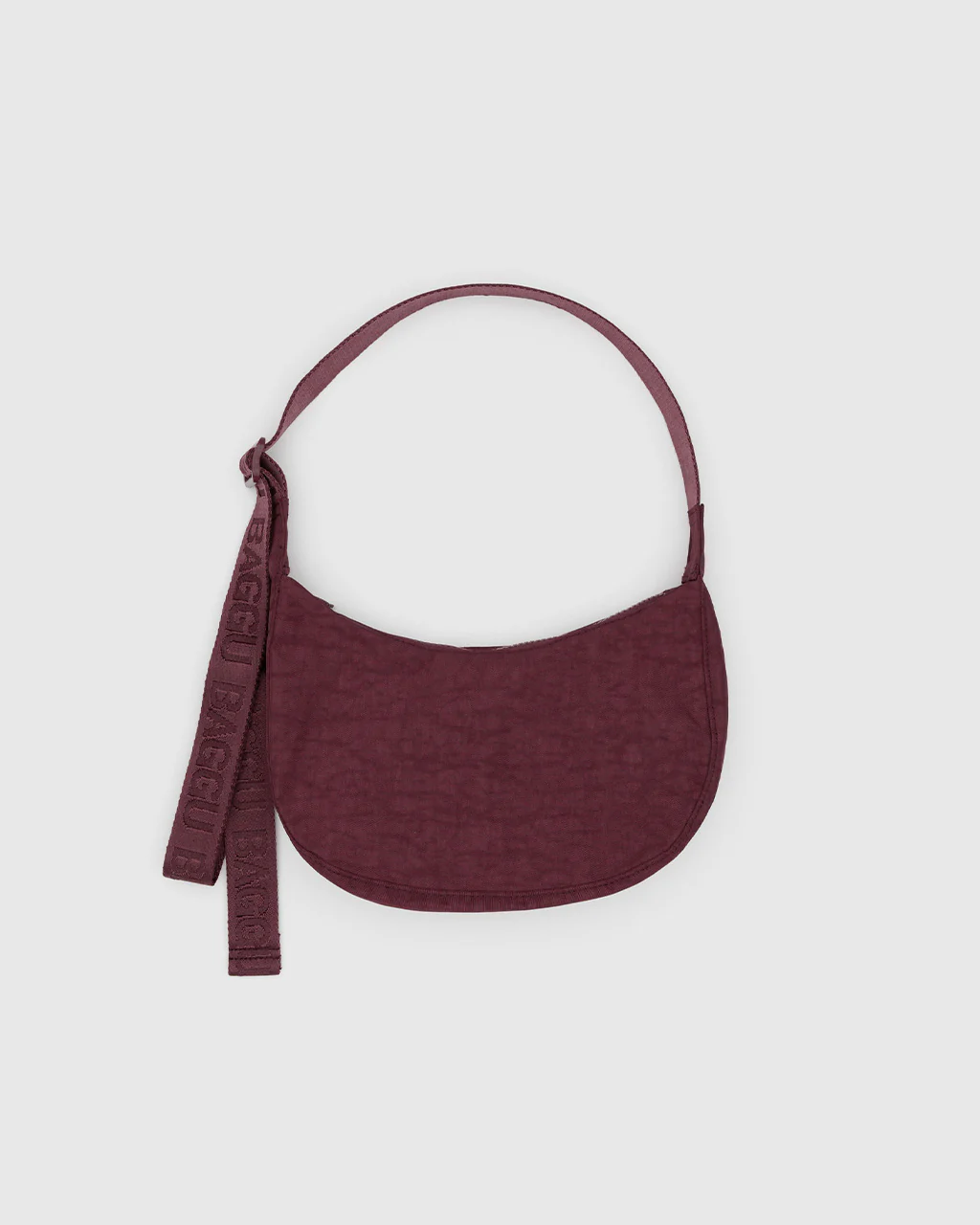 Small Nylon Crescent Bag w/ Key Leash - Mahogany