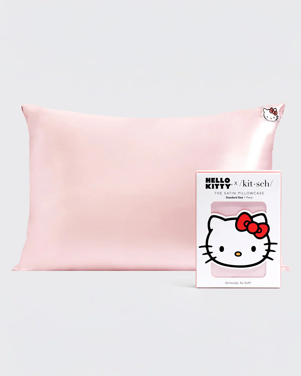 Kitsch x Hello Kitty Satin Pillowcase - Pink Hello Kitty Face