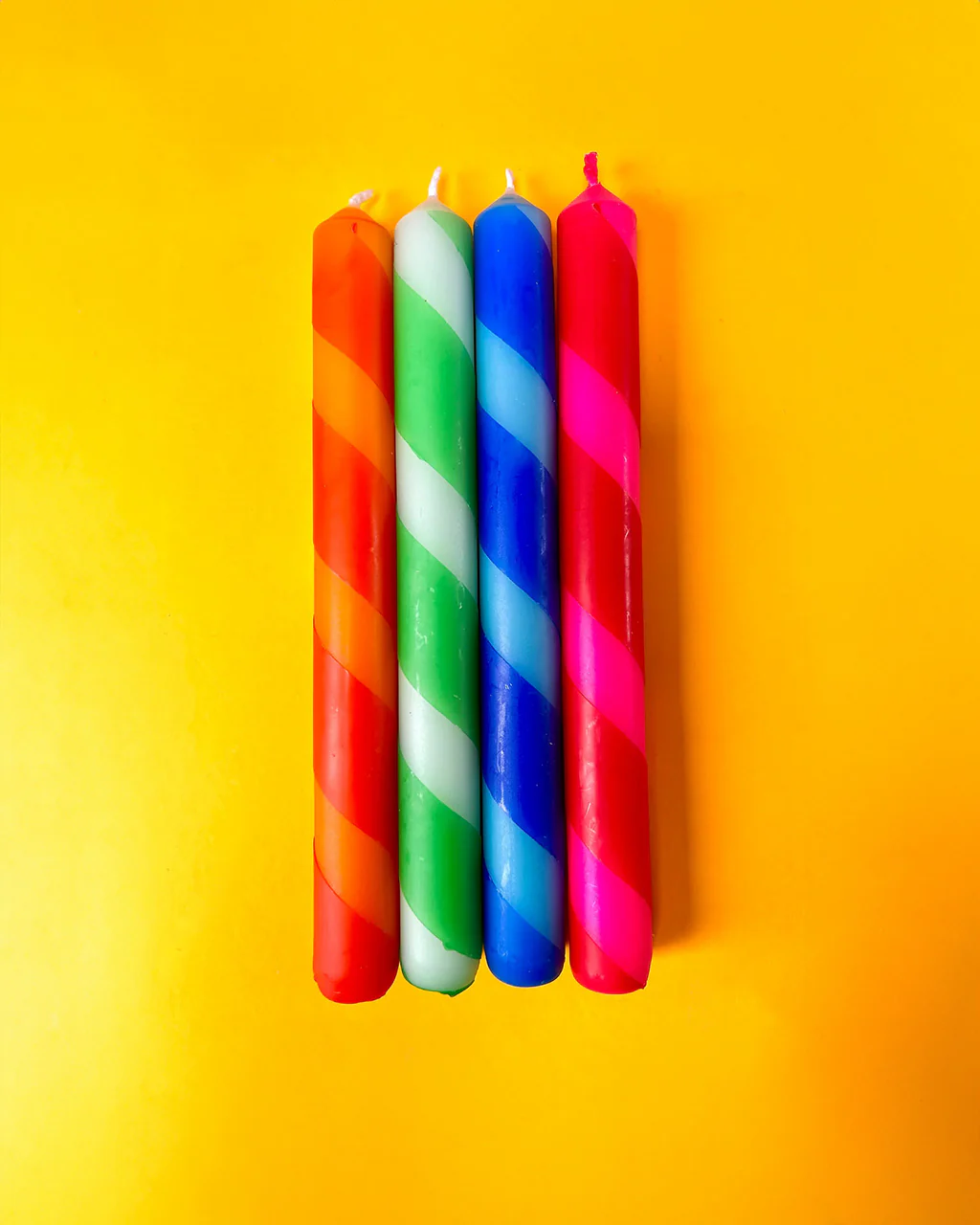 Lollipops Dip Dye Dinner Candles - Set Of 4