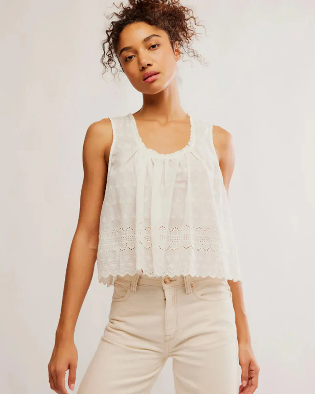 Marina Eyelet Tank - Clean Ivory
