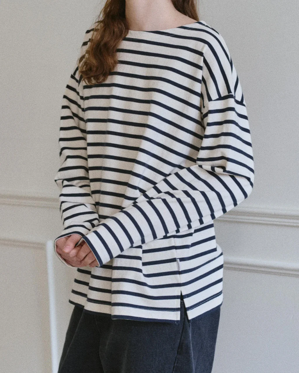Marseille Boat Neck Top - Navy Stripe