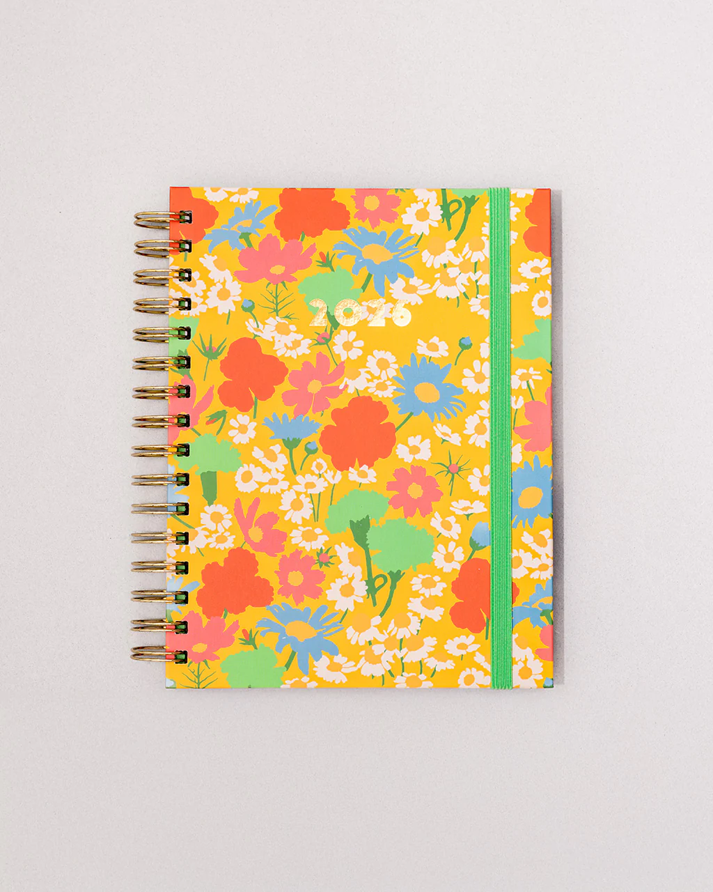 Medium 12-Month Annual Planner - Yellow Floral