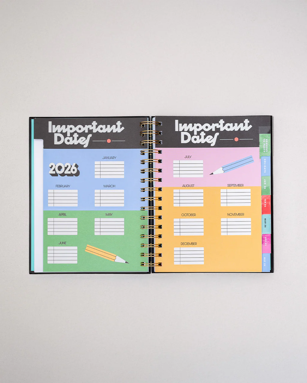 Medium 12-Month Annual Planner - Yellow Floral