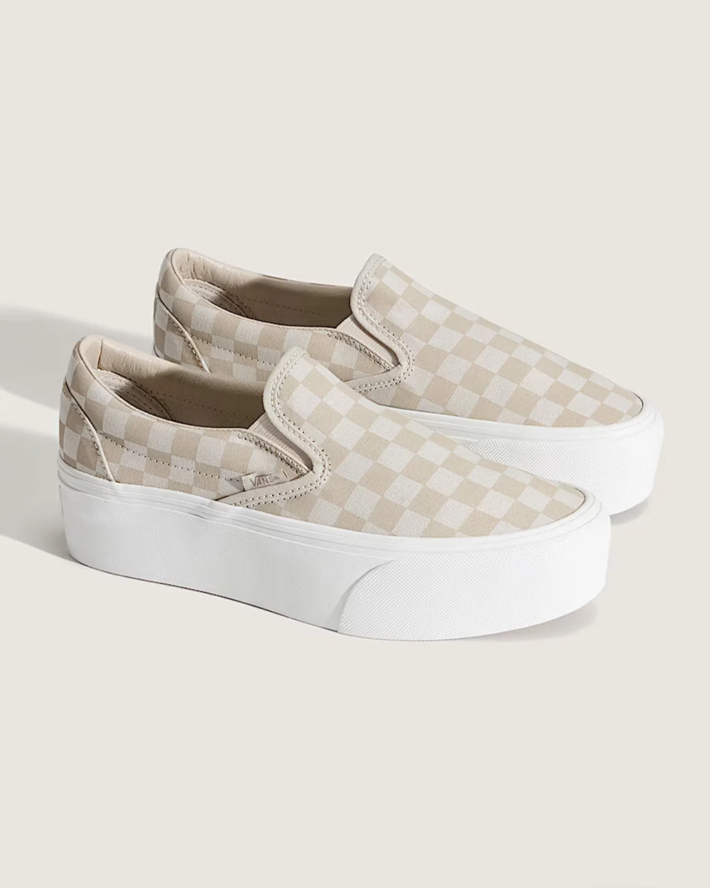 Classic Slip-On Checkerboard Stackform Sneaker - Mushroom