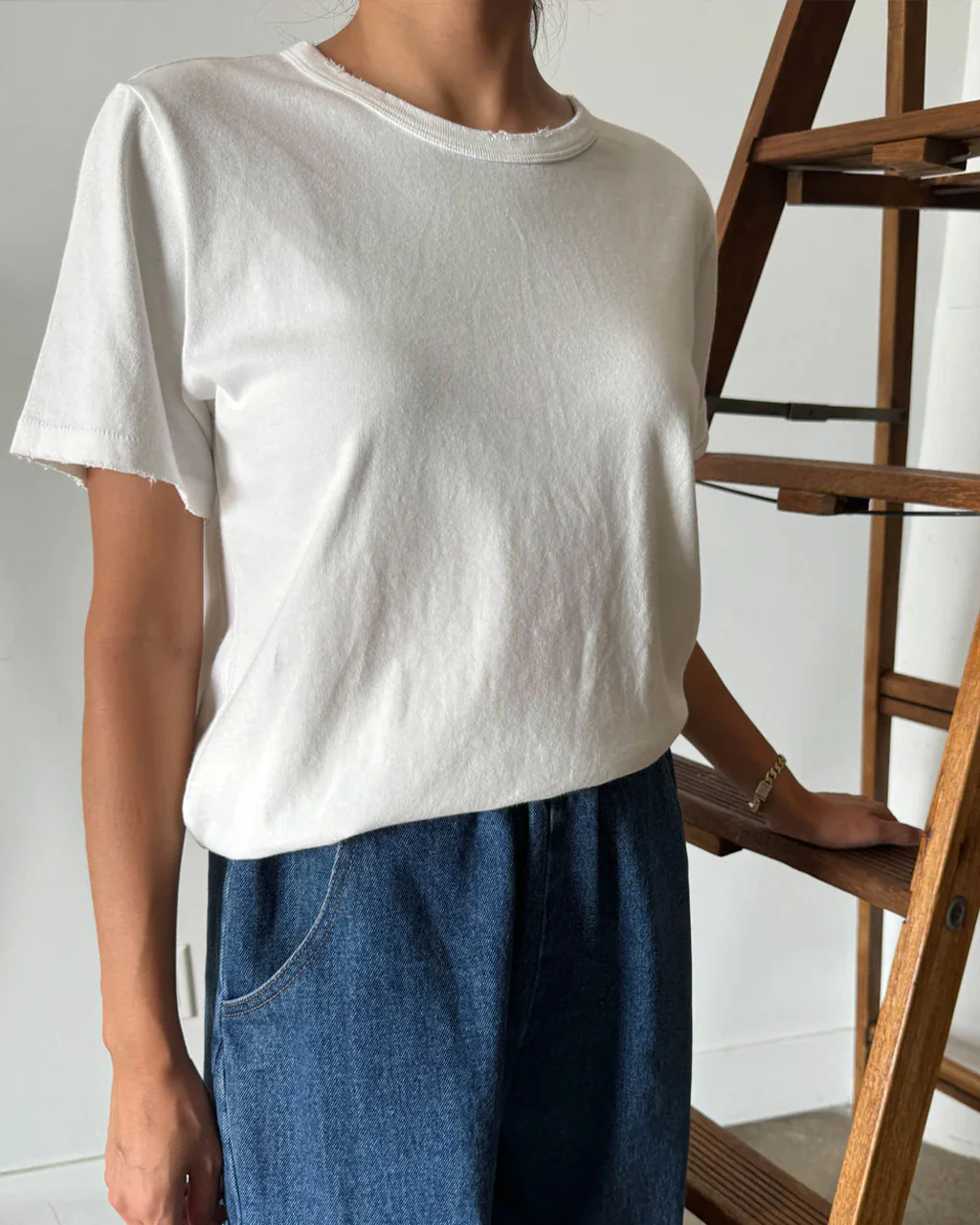 Organic Cotton Vintage Boy Tee - White