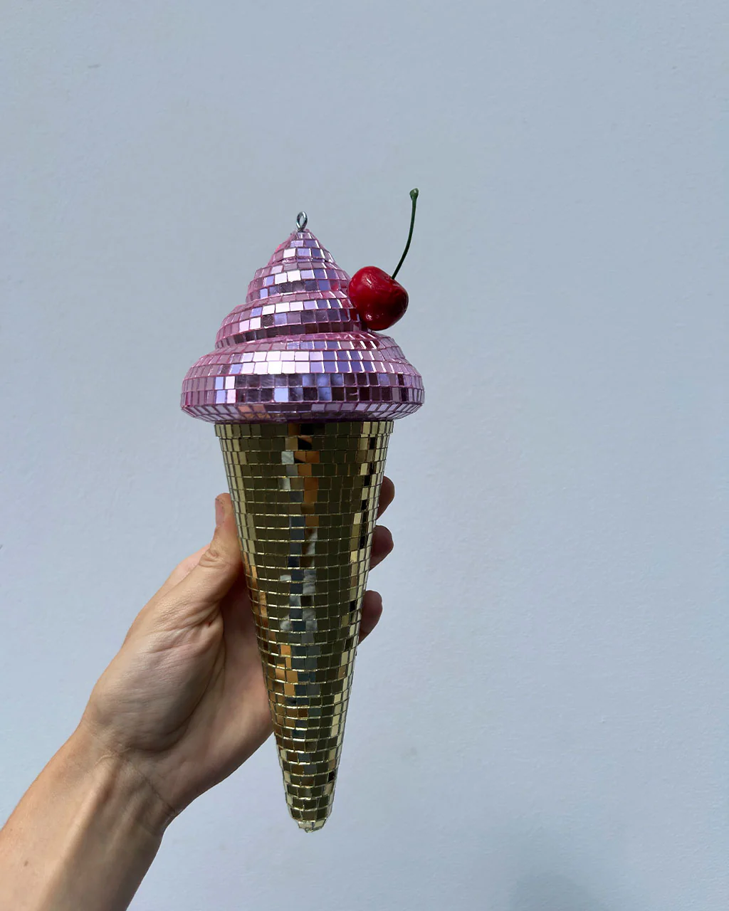Pink Disco Ice Cream Cone