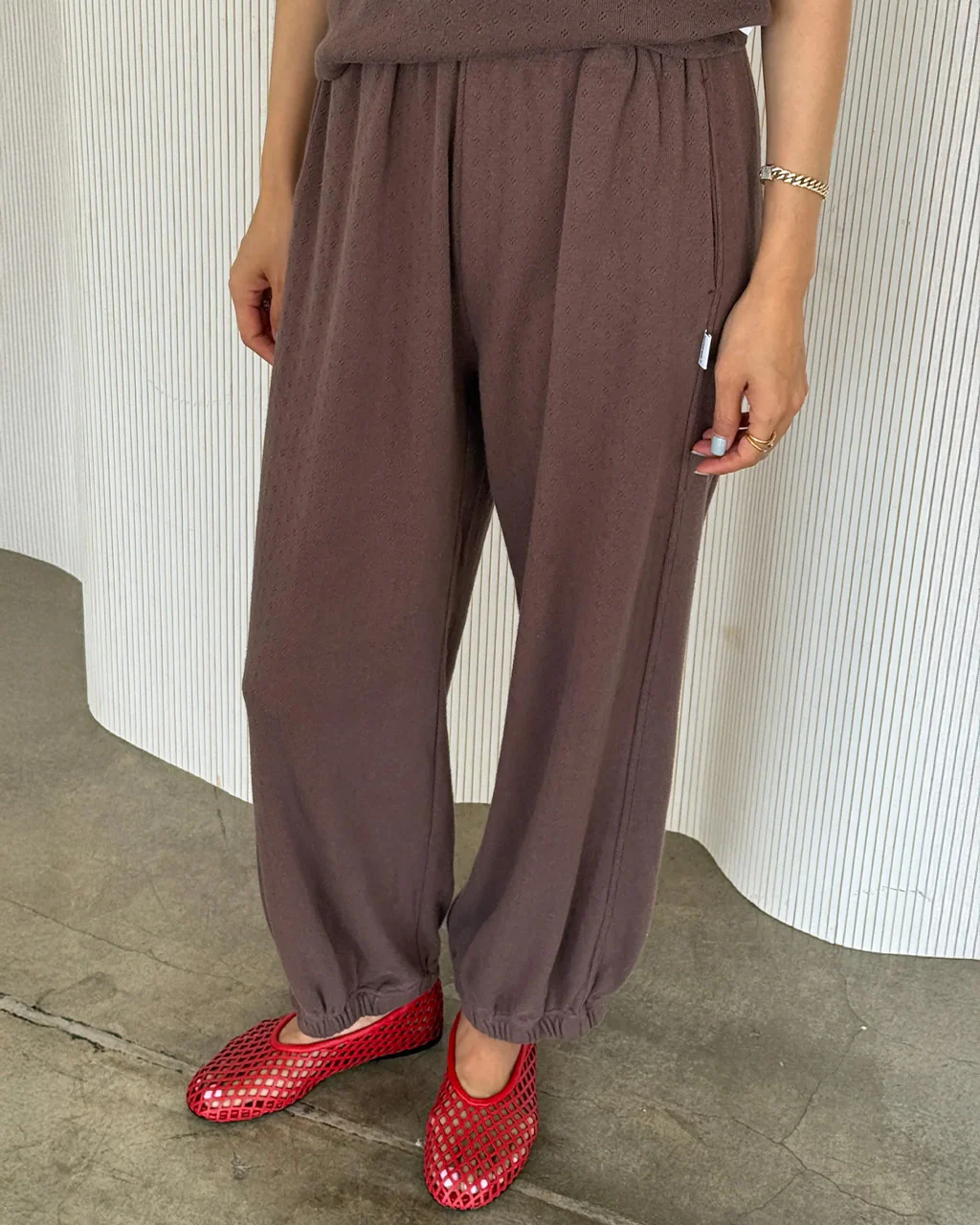 Pointelle Balloon Pants - Chocolate 1 3255-pointelle-balloon-pants-chocolate-1.webp