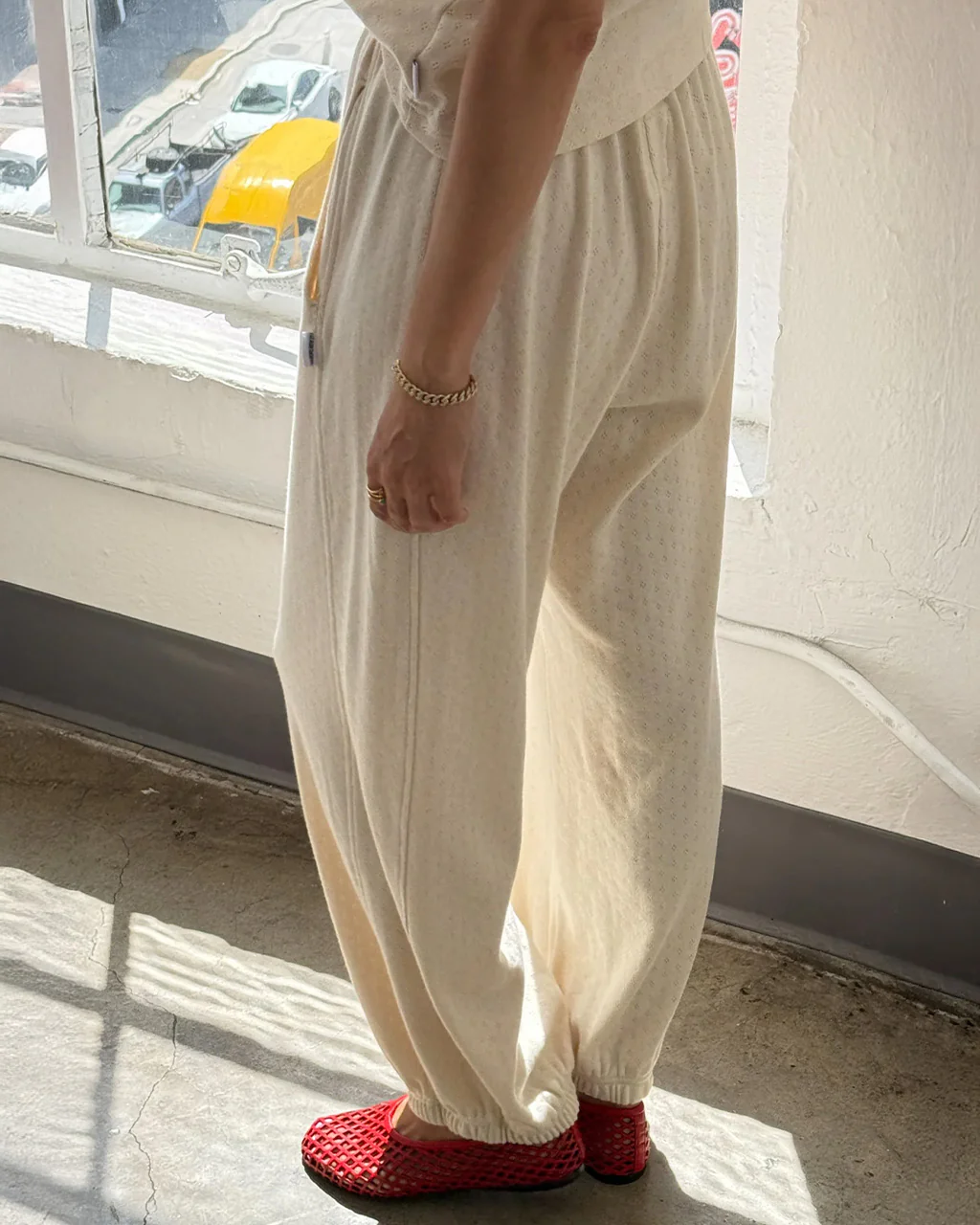 Pointelle Balloon Pants - Naturel