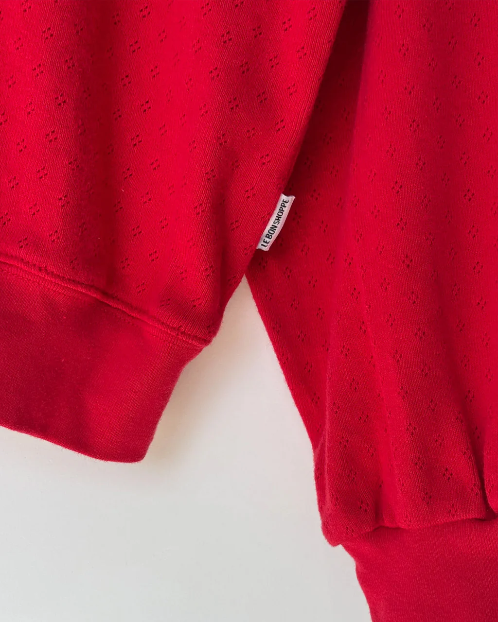 Pointelle Core Sweatshirt - Red Apple
