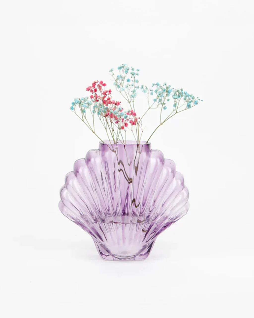Purple Glass Seashell Vase
